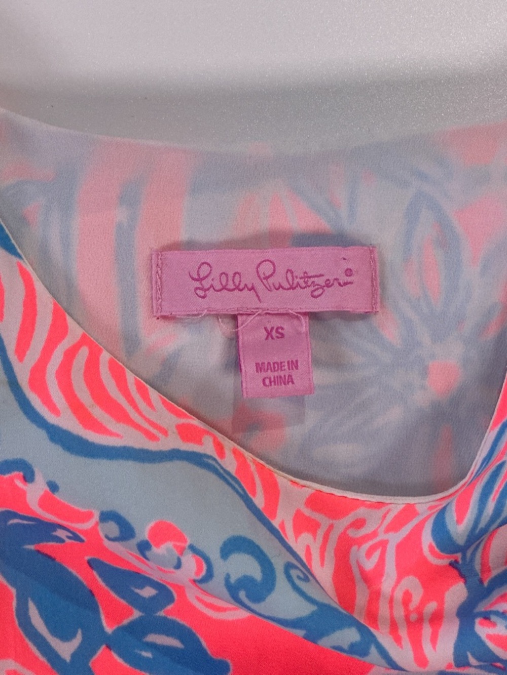 Lilly Pulitzer Women’s Nastashia Dress Coral Blue Ruffle Hem XS - Picture 3 of 14